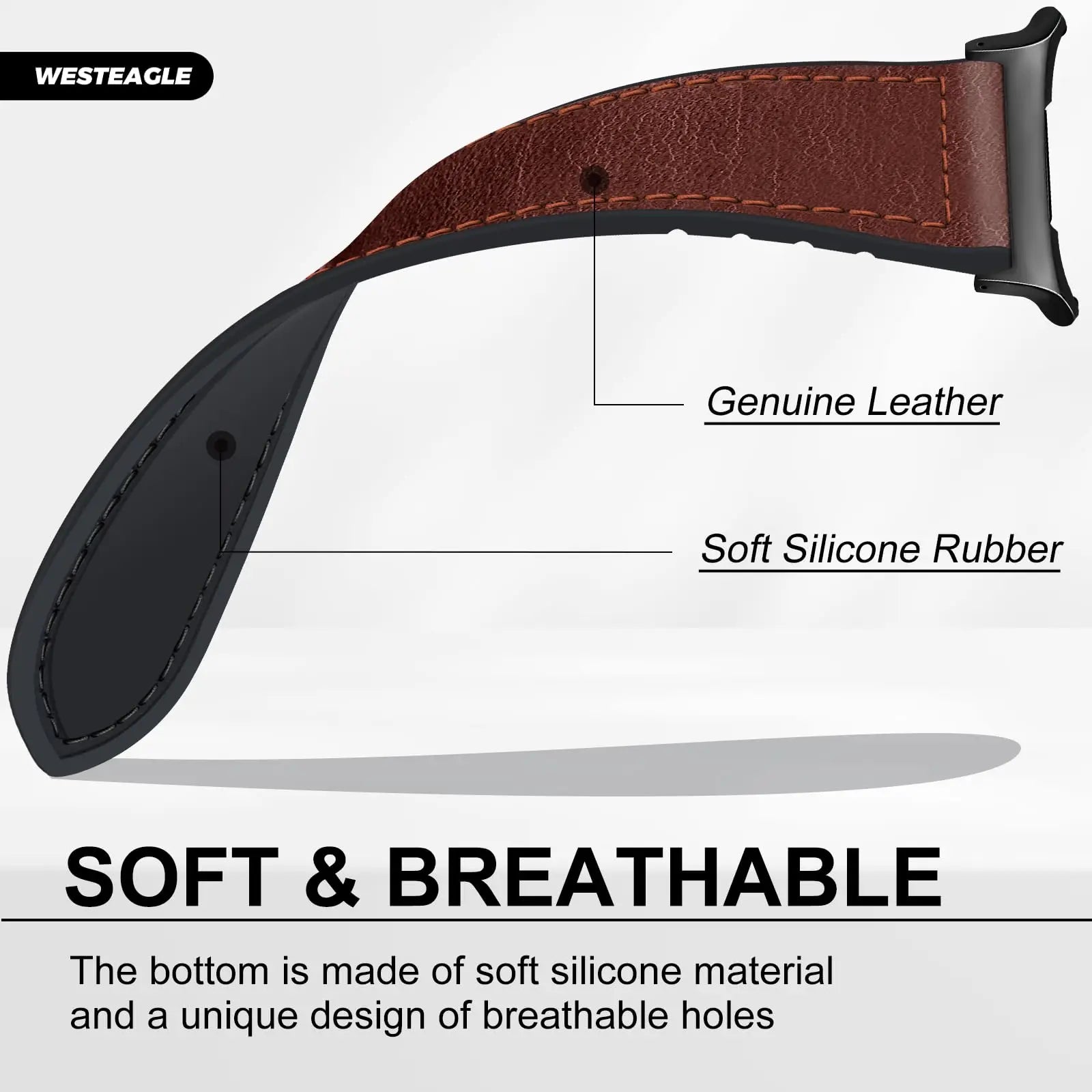 Magnet-Lock Leather Strap