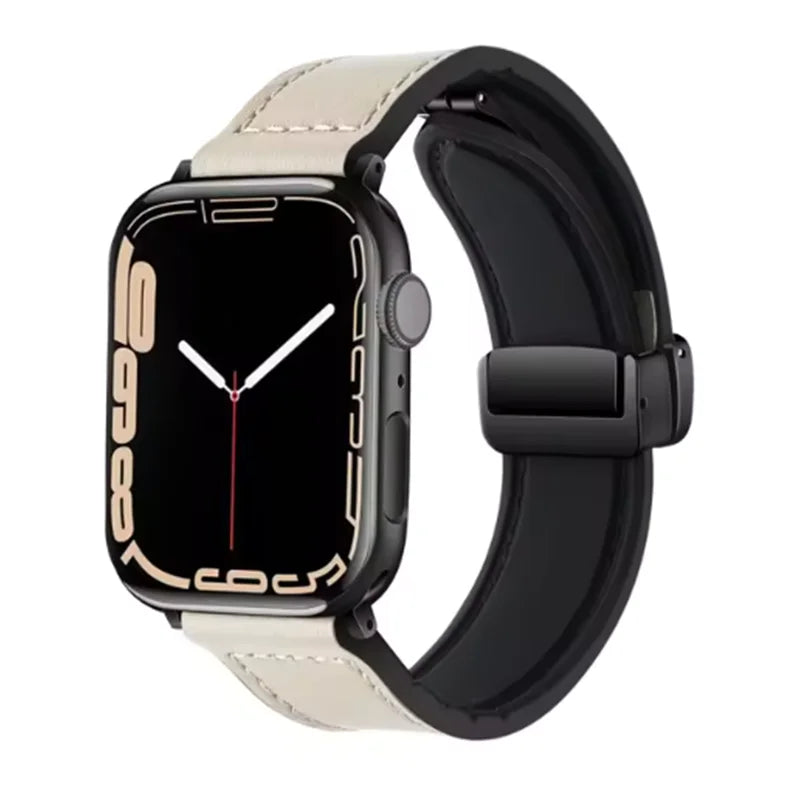 Sleek Leather Magnetic Band