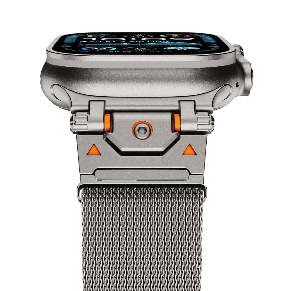 Metallic Milanese mesh strap