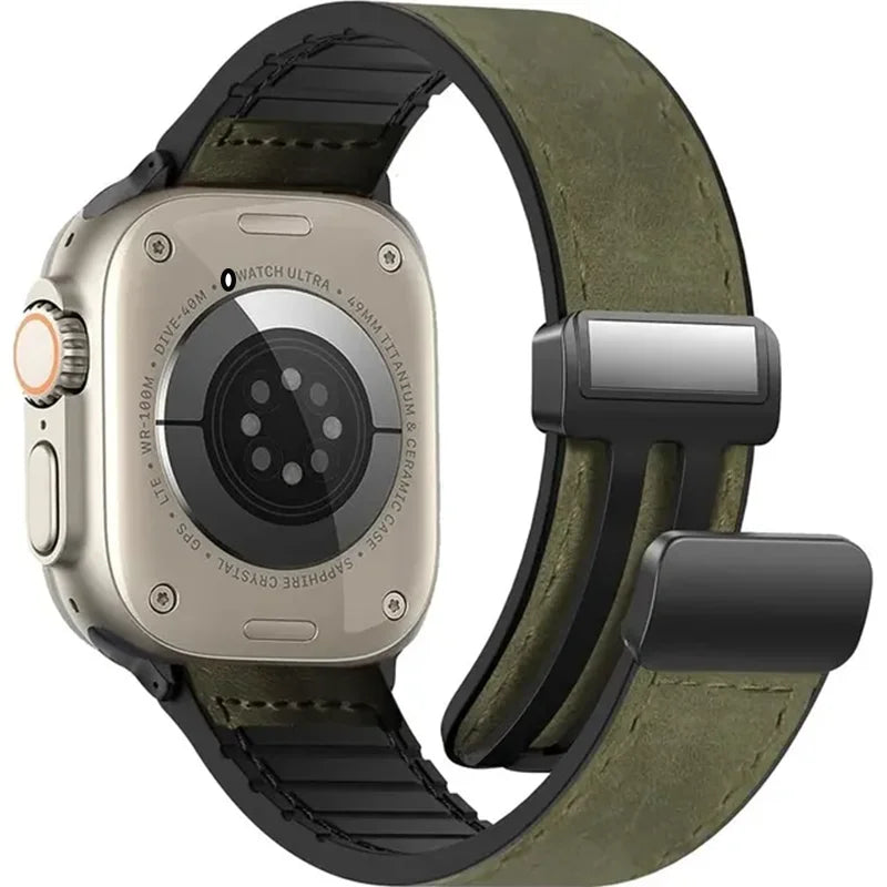 Sleek Leather Magnetic Band