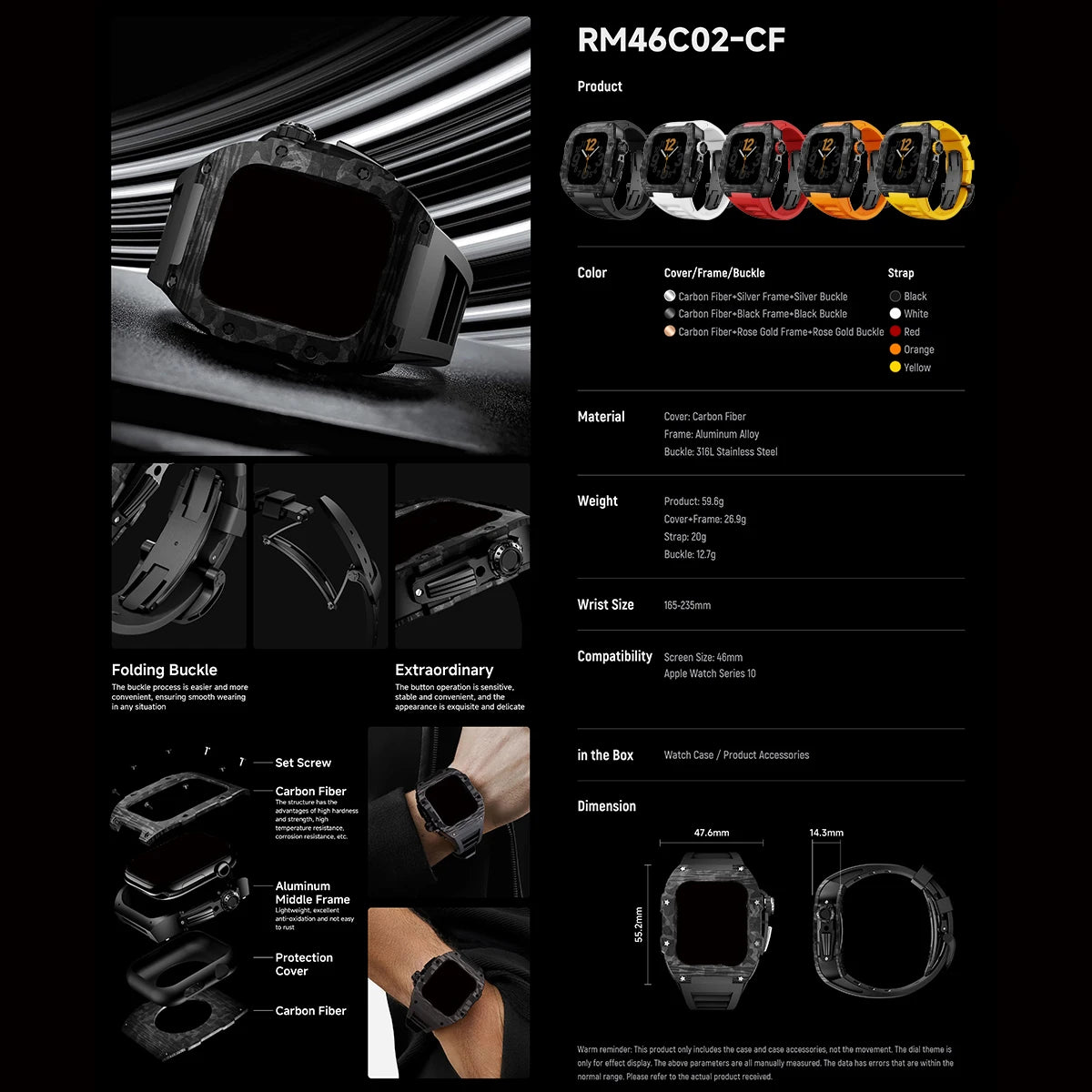 Carbon Fiber Mod Set for Apple Watch