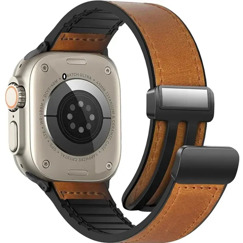 Sleek Leather Magnetic Band