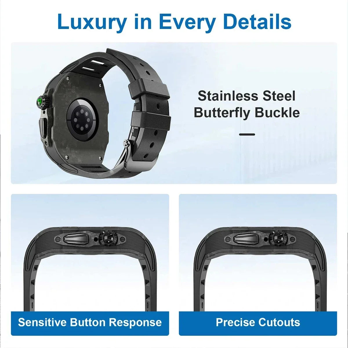 Carbon Fiber Mod Kit For Apple Watch