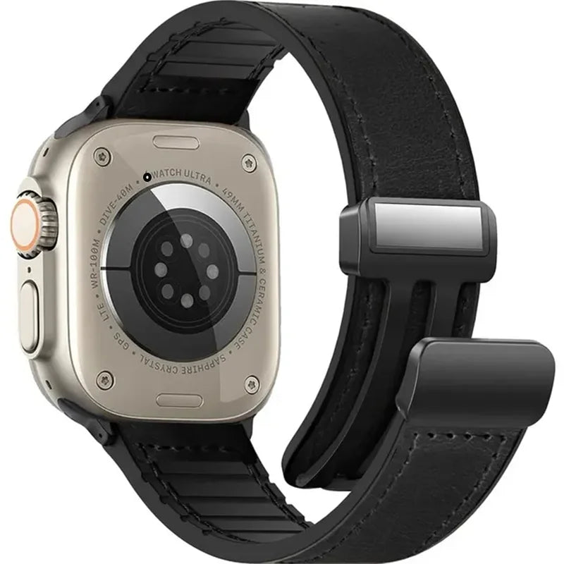 Sleek Leather Magnetic Band
