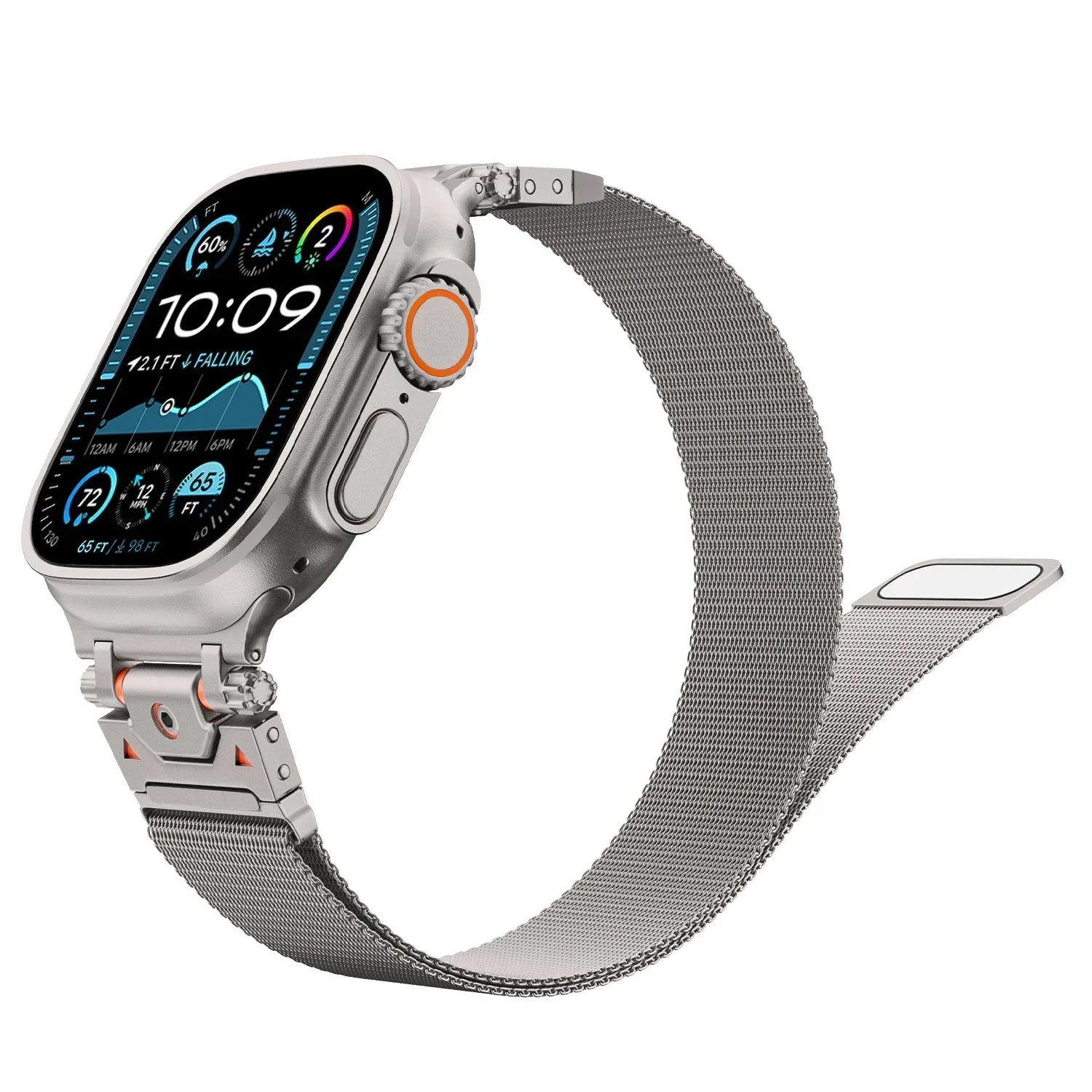Metallic Milanese mesh strap