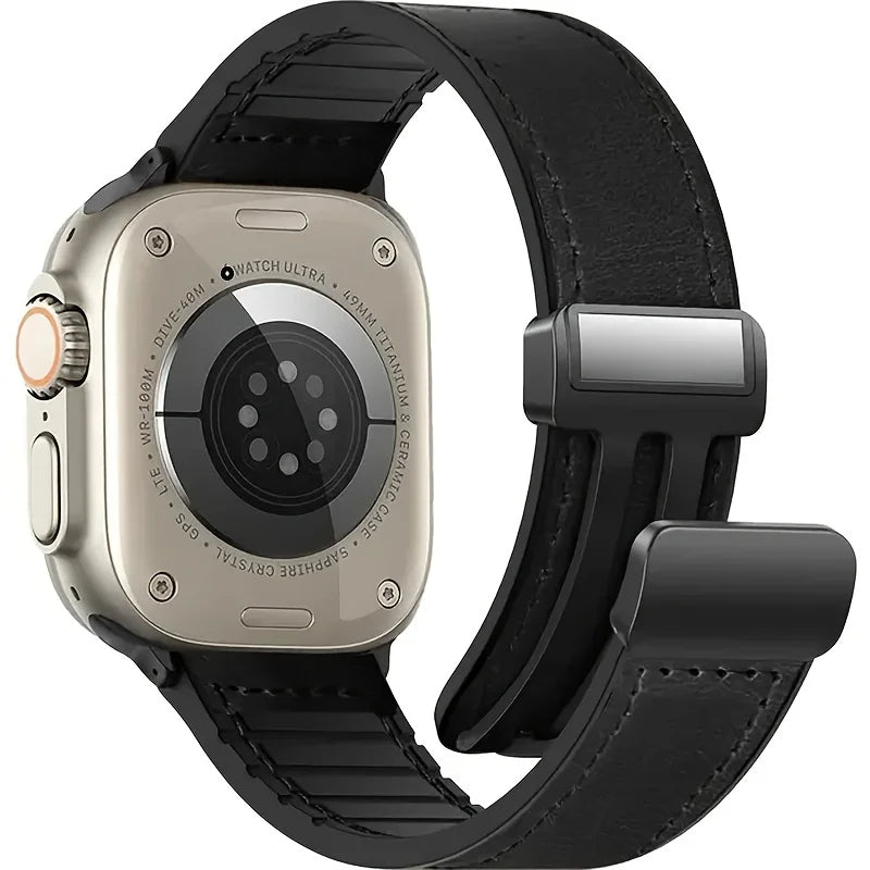 Sleek Leather Magnetic Band