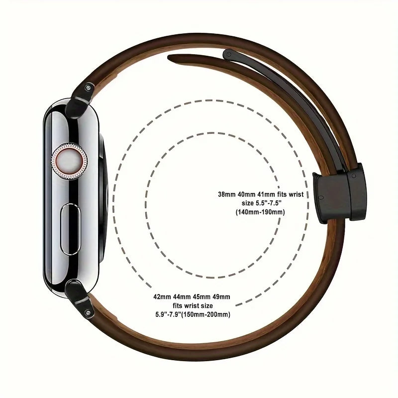 Sleek Leather Magnetic Band