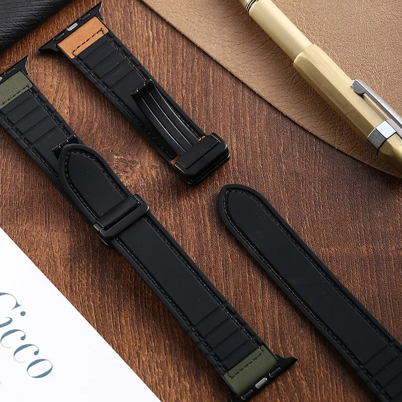 Sleek Leather Magnetic Band