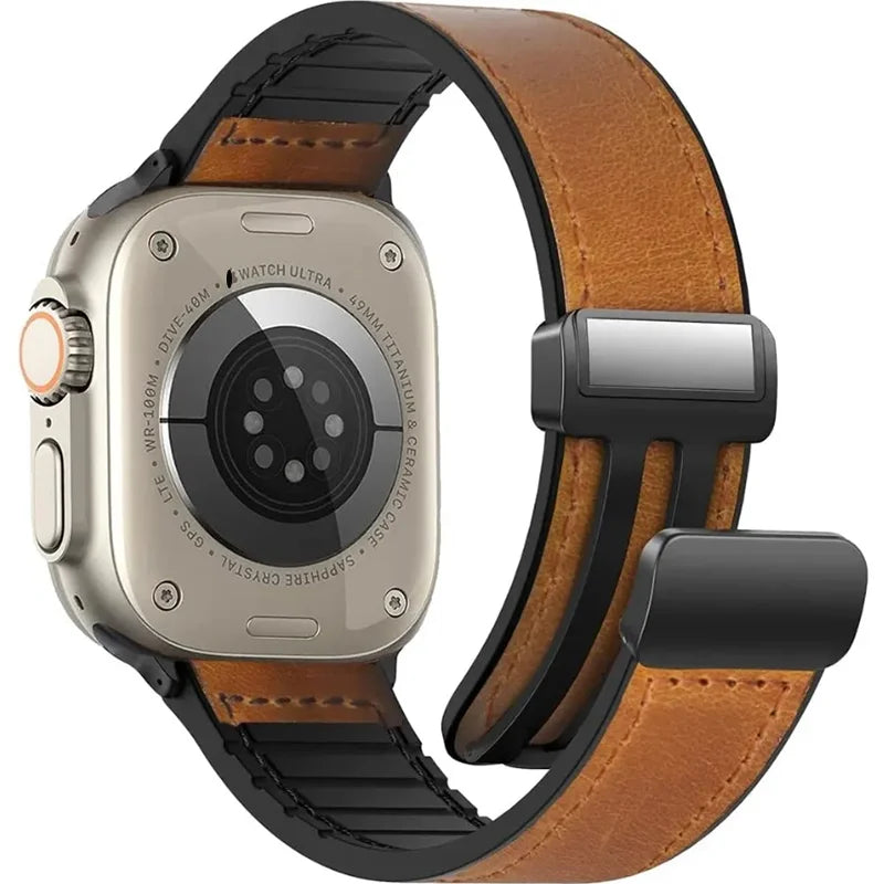 Sleek Leather Magnetic Band