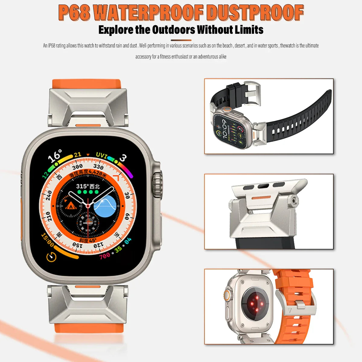 Fluorine Rubber Sport Strap
