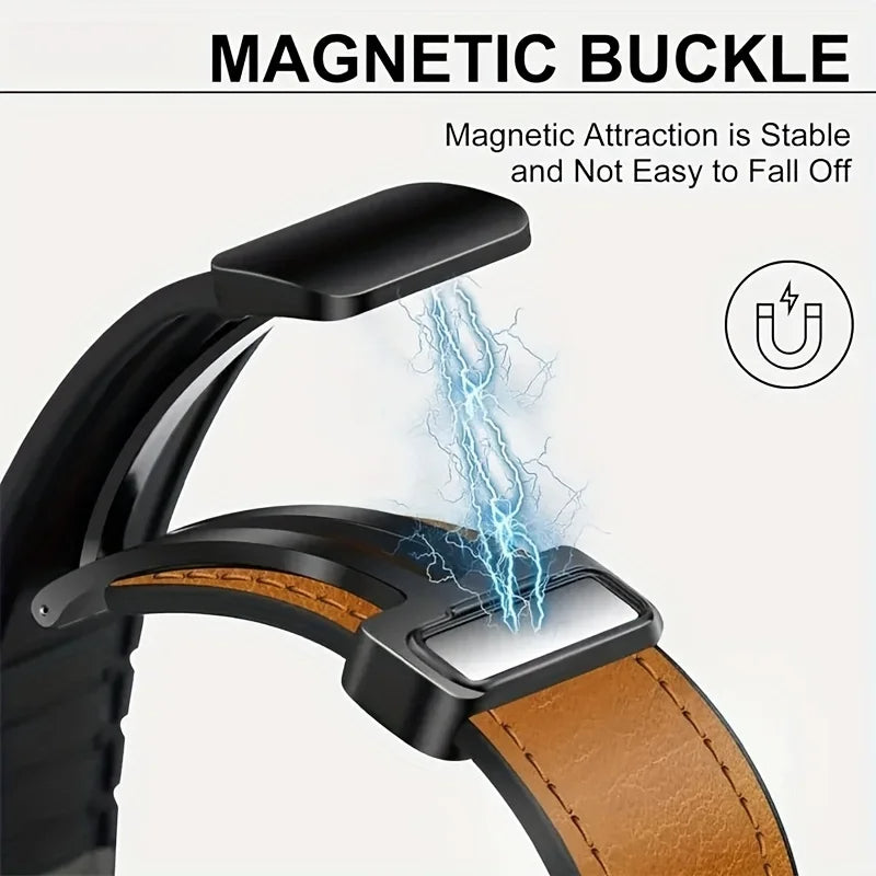 Sleek Leather Magnetic Band